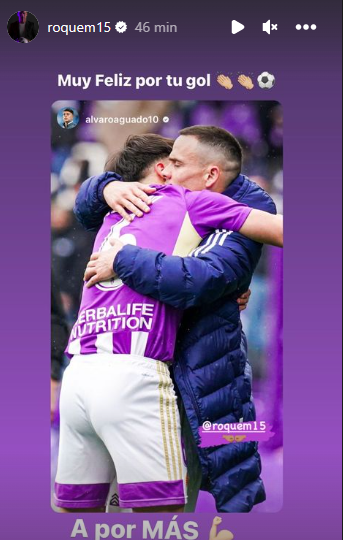 Aguado celebra su gol con Roque (Foto: Instagram).