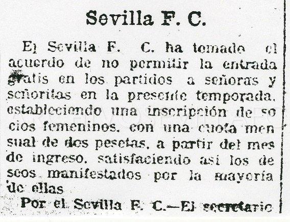 Fragmento recogido en Orígenes del Fútbol Sevillano, Juan Castro Prieto - Área de Historia del Sevilla FC