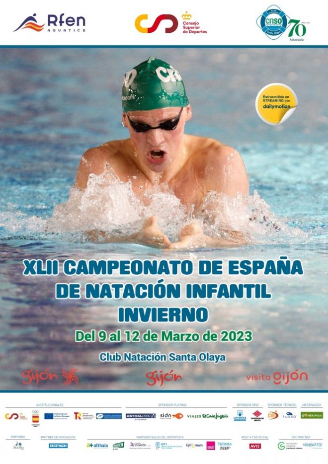 Cartel del Campeonato de España de Natación Infantil de invierno.