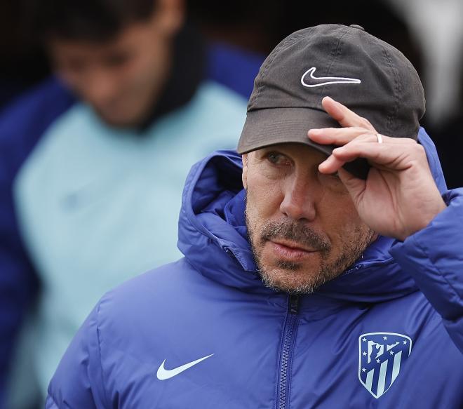 Diego Pablo Simeone, en una sesión del Atlético de Madrid (Foto: ATM).