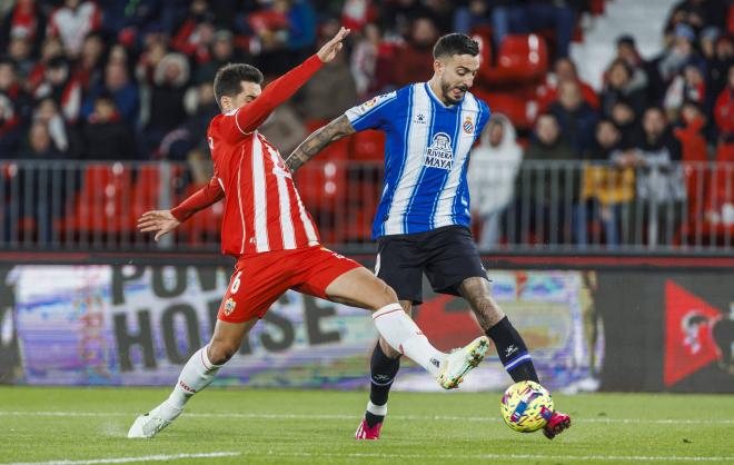 Joselu con el Espanyol, en el último partido ante Almería (Foto: Cordon Press).