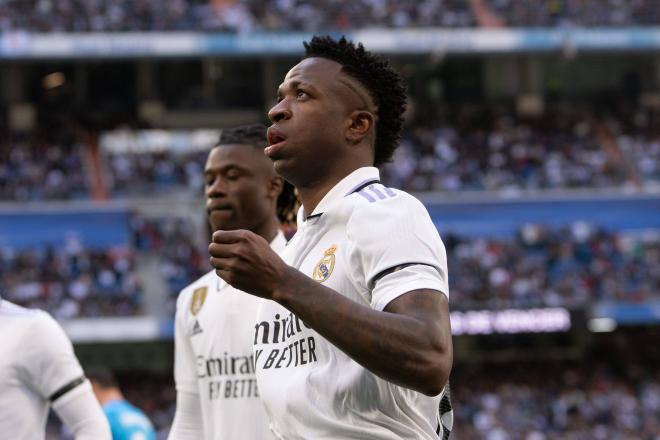 Vinícius celebra un gol con el Real Madrid (Foto: Cordon Press).