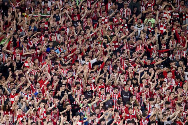 La grada de San Mamés, a tope en el polémico partido ante el Barça con el VAR en San Mamés (Foto: Athletic Club).