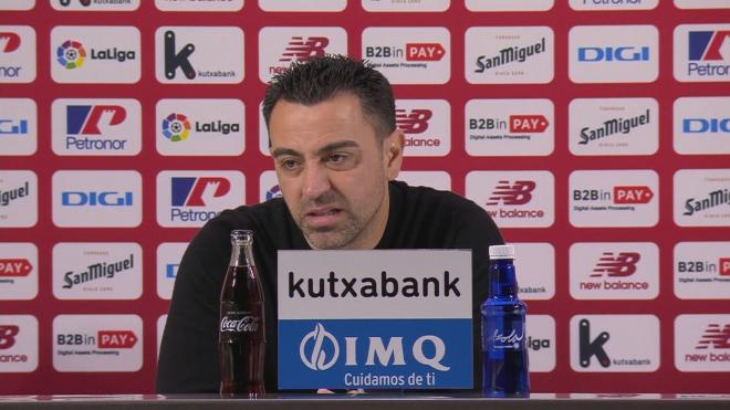 Xavi Hernández, en la rueda de prensa posterior al Athletic - Barça
