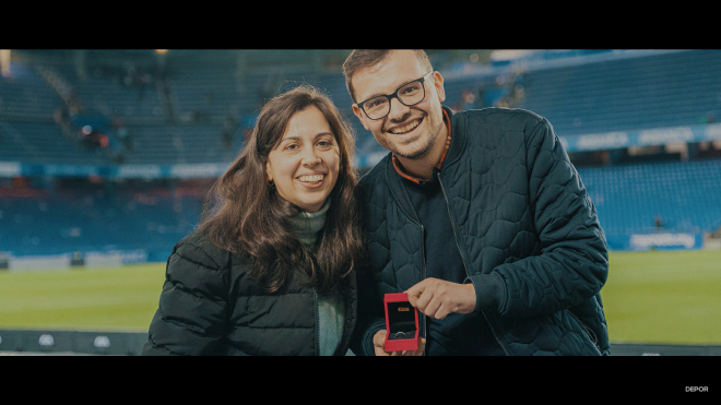 Sergi y Sofía en Riazor (Foto: RCD)