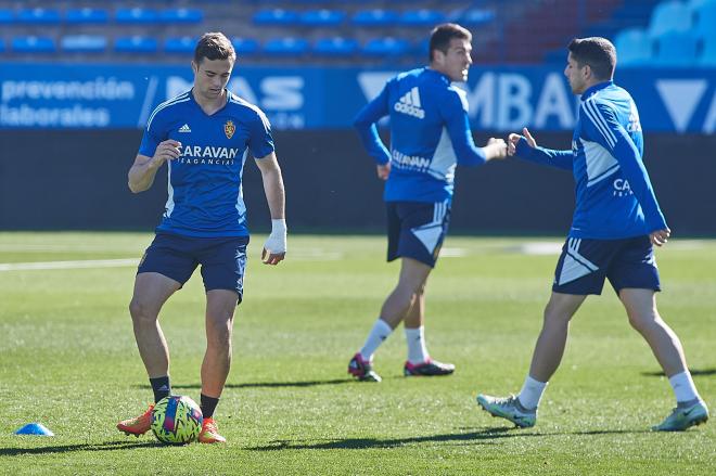 Borge en el entrenamiento del Real Zaragoza (Foto: Daniel Marzo).