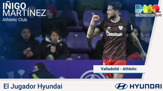 Iñigo Martínez, jugador Hyundai del Real Valladolid - Athletic Club.