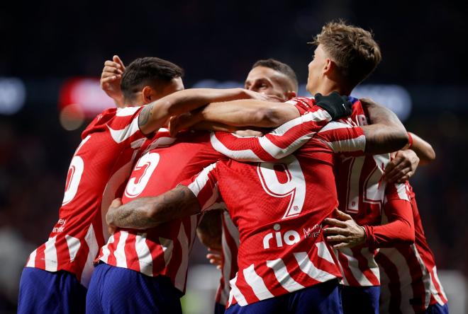 Celebración del gol del Atlético de Madrid ante el Valencia (Foto: ATM).