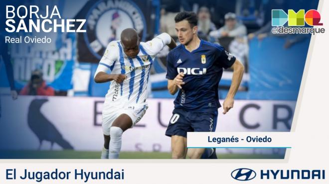 Borja Sánchez, Jugador Hyundai del Leganés - Real Oviedo.