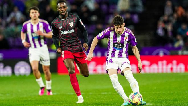 Manu Pozo, ante el Athletic (Foto: Real Valladolid).