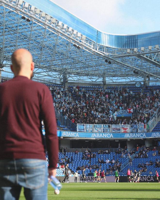 Claudio Giráldez en Riazor (Foto: RC Celta).