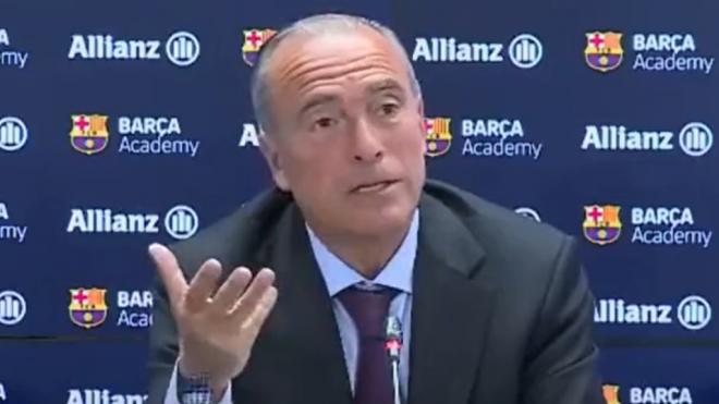 Rafa Yuste, vicepresidente del Barça, en una rueda de prensa.