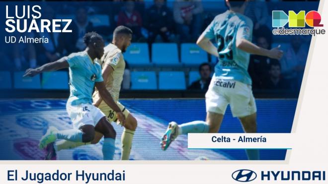 Luis Suárez, Jugador Hyundai del Celta-Almería.