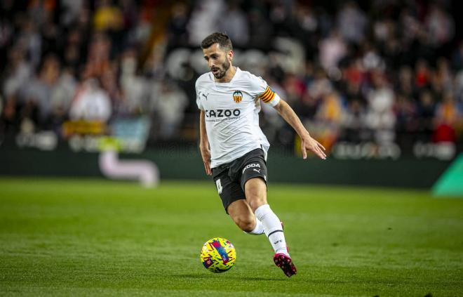 José Gayà cuajó una gran actuación con varios centros al área (Foto: Valencia CF).