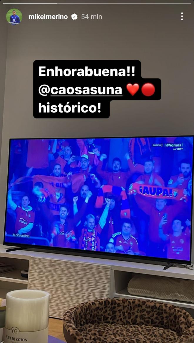 Mikel Merino se llevó una gran alegría con la victoria de Osasuna.