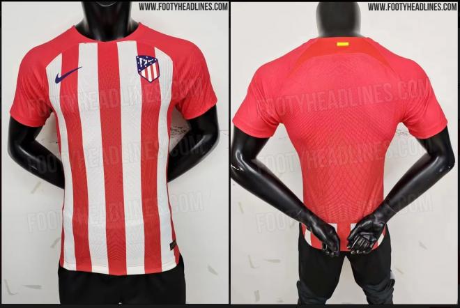 La nueva camiseta del Atlético de Madrid para el curso 2023-2024 (vía Footy Headlines).