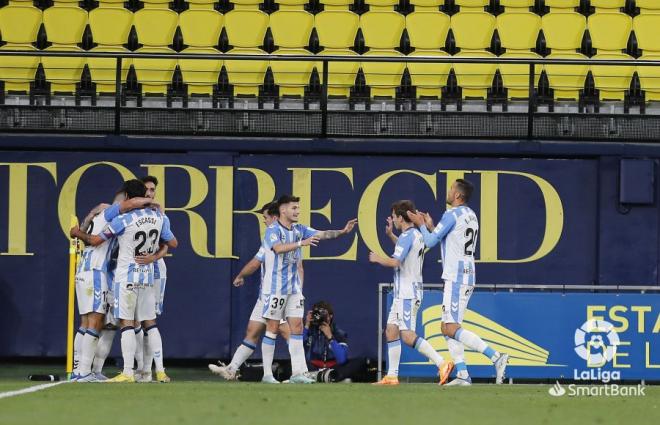 Celebración del gol de Chavarría en el Villarreal B-Málaga CF (Foto: LaLiga).