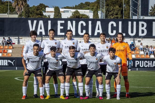 El once titular del VCF Mestalla (Foto: Valencia CF).