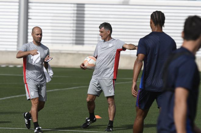 Mendilibar, en la sesión del lunes (Foto: Kiko Hurtado).