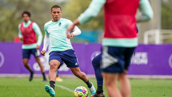 Machis, en el entrenamiento (Foto: Real Valladolid).