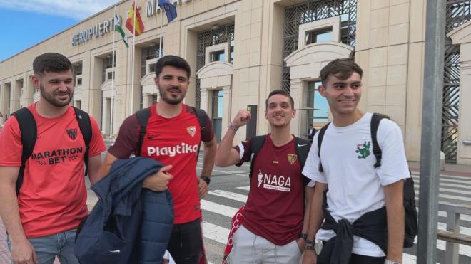 Los cuatro amigos del Sevilla, durante el reportaje para ElDesmarque