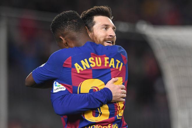 Leo Messi y Ansu Fati la temporada pasada.