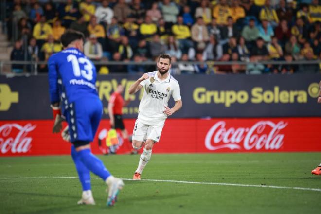 Celebración del gol de Nacho Fernández en el Cádiz - Real Madrid (Foto: Cristo García).