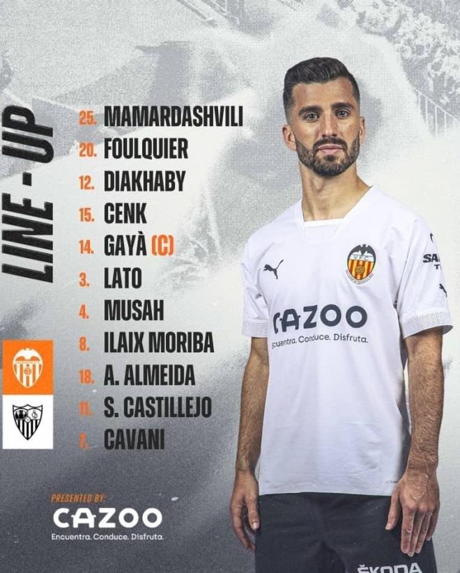 Once titular del Valencia CF