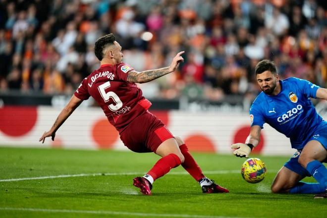 Ocampos, en el Valencia-Sevilla (Foto: SFC).