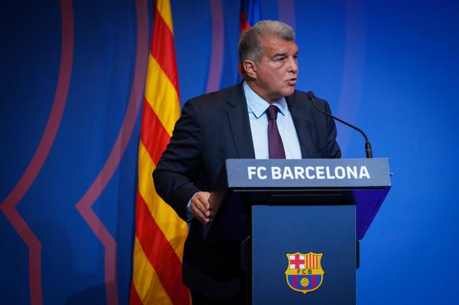 Joan Laporta, en rueda de prensa (Foto: FCB).