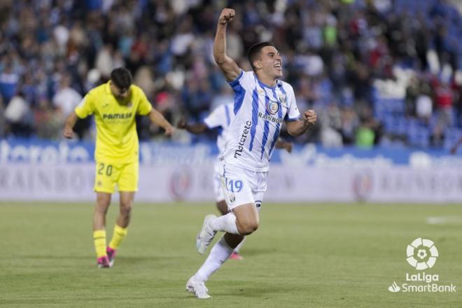 Jon Karrikaburu celebra un gol con el Leganés (Foto: LaLiga).