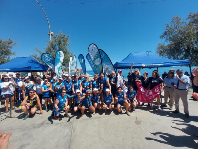 Podio de la IX Liga Andaluza de remo fijo.