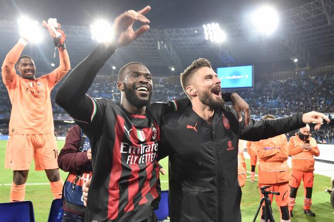 Giroud celebra el pase del Milan a Semifinales de Champions. Fuente: Cordon Press