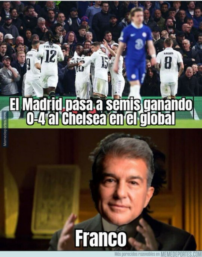Meme del Chelsea-Real Madrid.