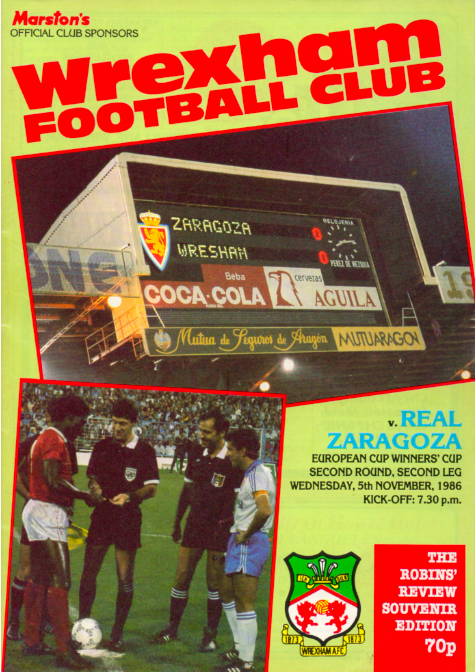 Programa del Wrexham - Real Zaragoza