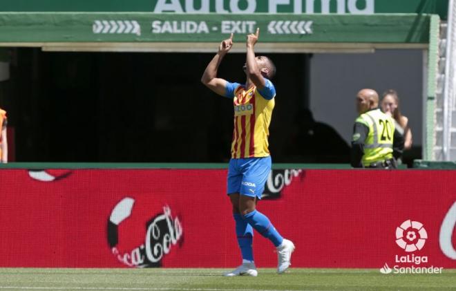 Lino celebra su gol al Elche (Foto: LaLiga).