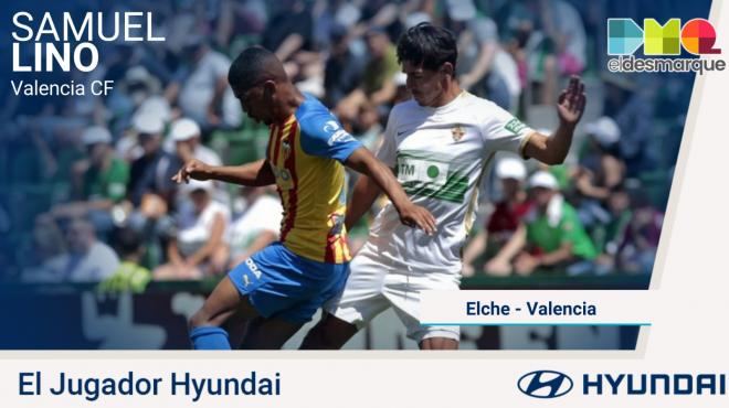 Lino, el Jugador Hyundai del Elche-Valencia.