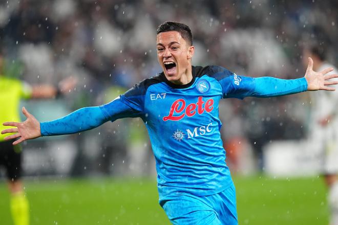 Giacomo Raspadori, goleador en el partido ante la Juvetus (Foto: Cordon Press).