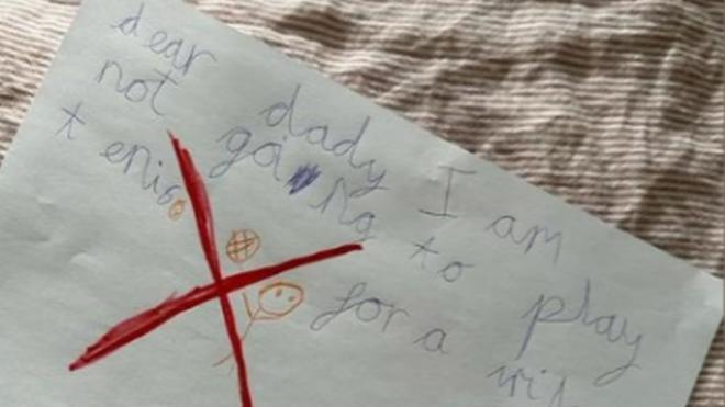 La carta de la hija de Andy Murray (Redes Sociales)