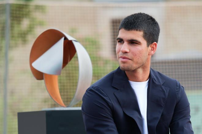 Carlos Alcaraz en la presentación del Mutua Madrid Open