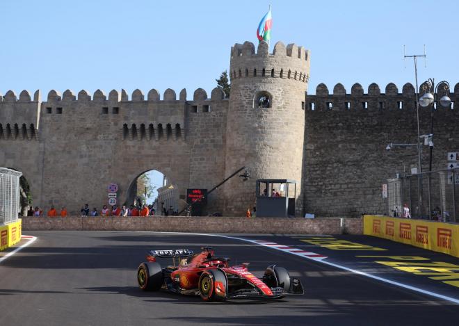 Leclerc, en el GP de Azerbaiyán (FOTO: EFE).