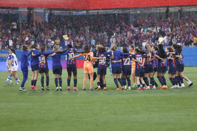 Celebración del Barcelona tras ganar la Liga F (Foto: EFE).