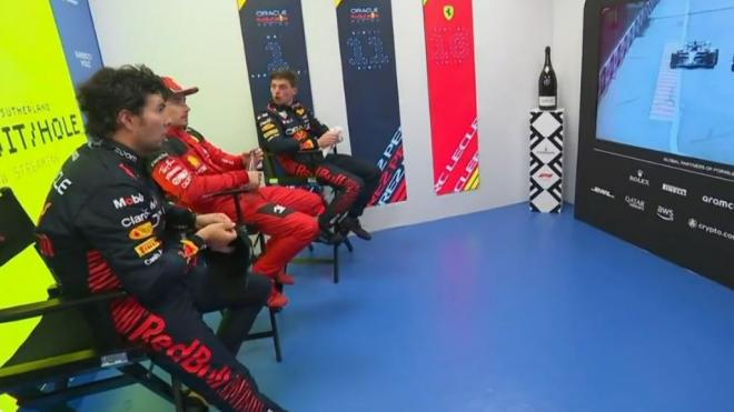 La reacción de Verstappen al enterarse de que Alonso casi hace podio.