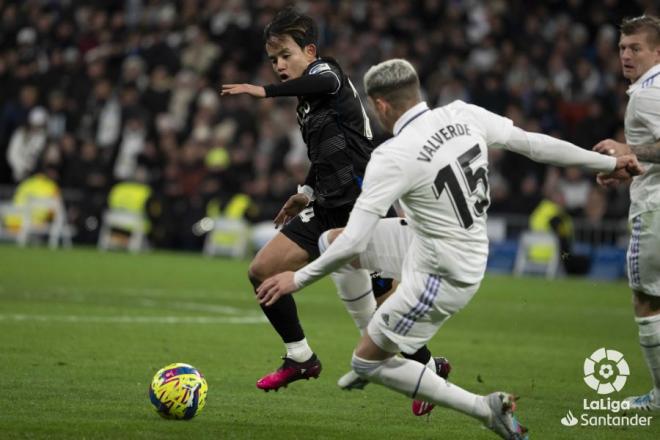Take Kubo en el partido contra el Real Madrid de la pasada temporada (Foto: LaLiga).