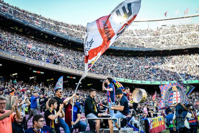 La afición del Barcelona, en un partido del Camp Nou (Foto: Cordon Press).