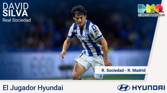 David Silva, Jugador Hyundai del Real Sociedad - Real Madrid.