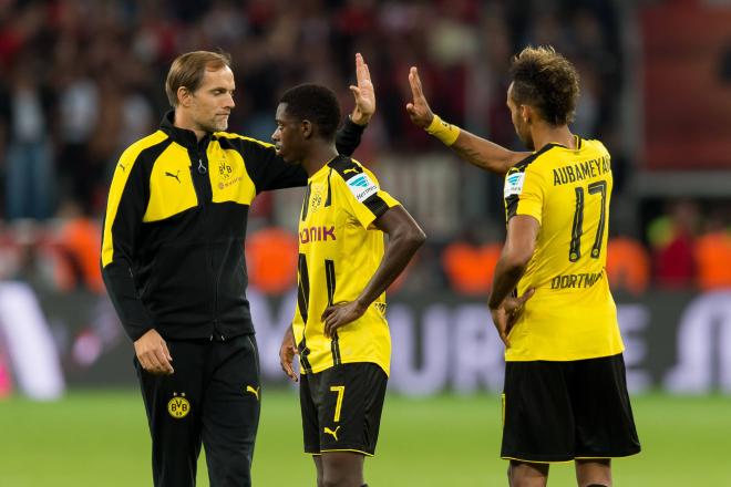 Tuchel y Dembélé, en sus etapas en el Borussia Dortmund (Foto: Cordon Press).