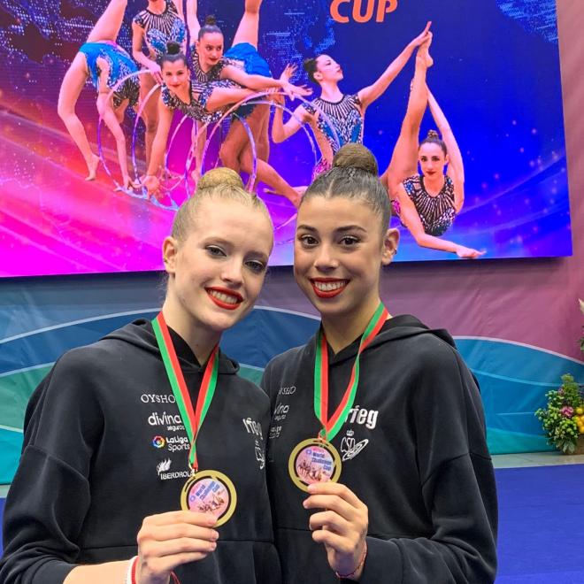 Patricia Pérez y Mireia Martínez, oro y plata en la Copa del Mundo de gimnasia rítmica en Portim