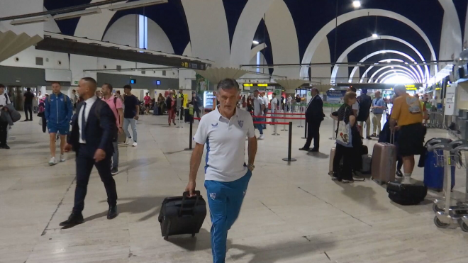 Mendilibar en el aeropuerto de Sevilla