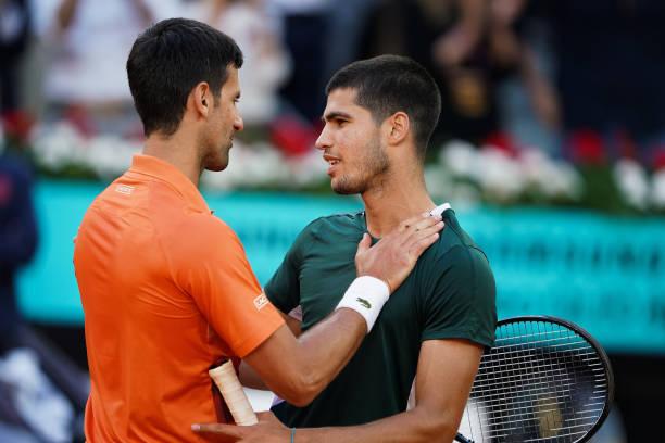 Djokovic y Alcaraz en el Mutua Madrid Open (Foto: Getty Images).